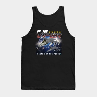 F16 Falcon Viper Keeper of the Peace  Airforce Pilot Gift Tank Top